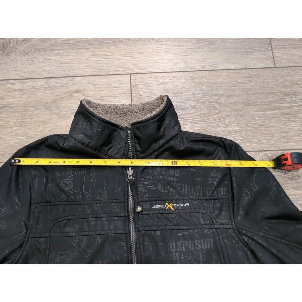 VINTAGE ZERO EXPOSUR LIGHTWEIGHT JACKET Youth XL 18-20 BLACK LOGO PRINT